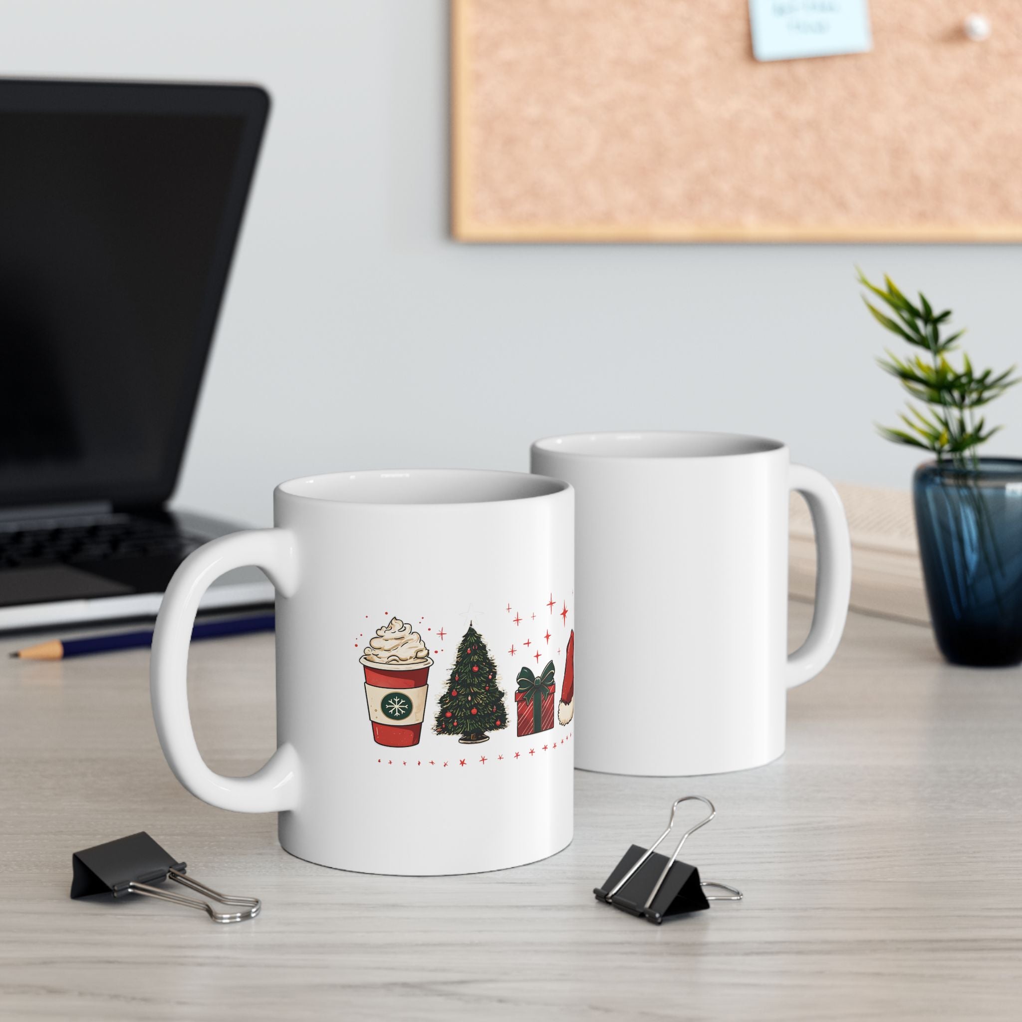 Christmas Coffee  Mug — Holiday Santa Hat Latte Ceramic Mug (11oz & 15oz)