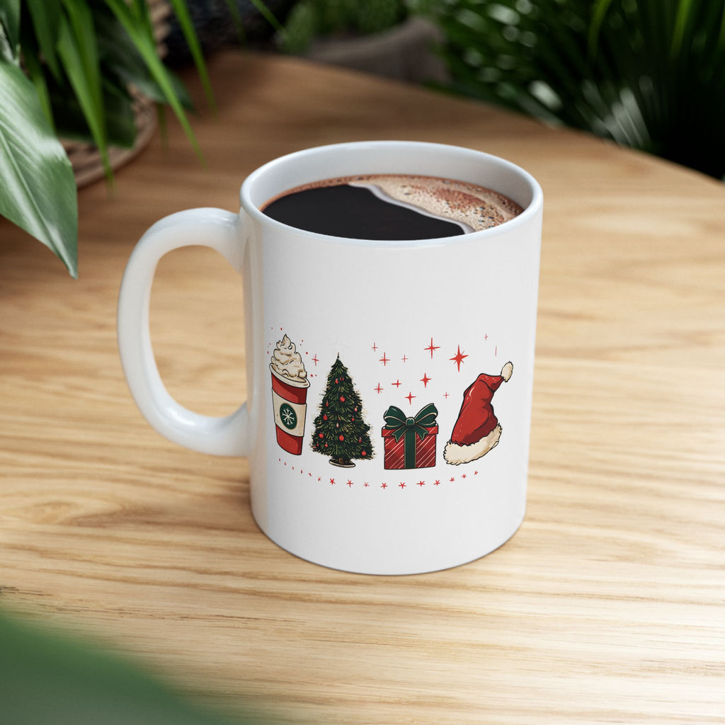 Christmas Coffee  Mug — Holiday Santa Hat Latte Ceramic Mug (11oz & 15oz)