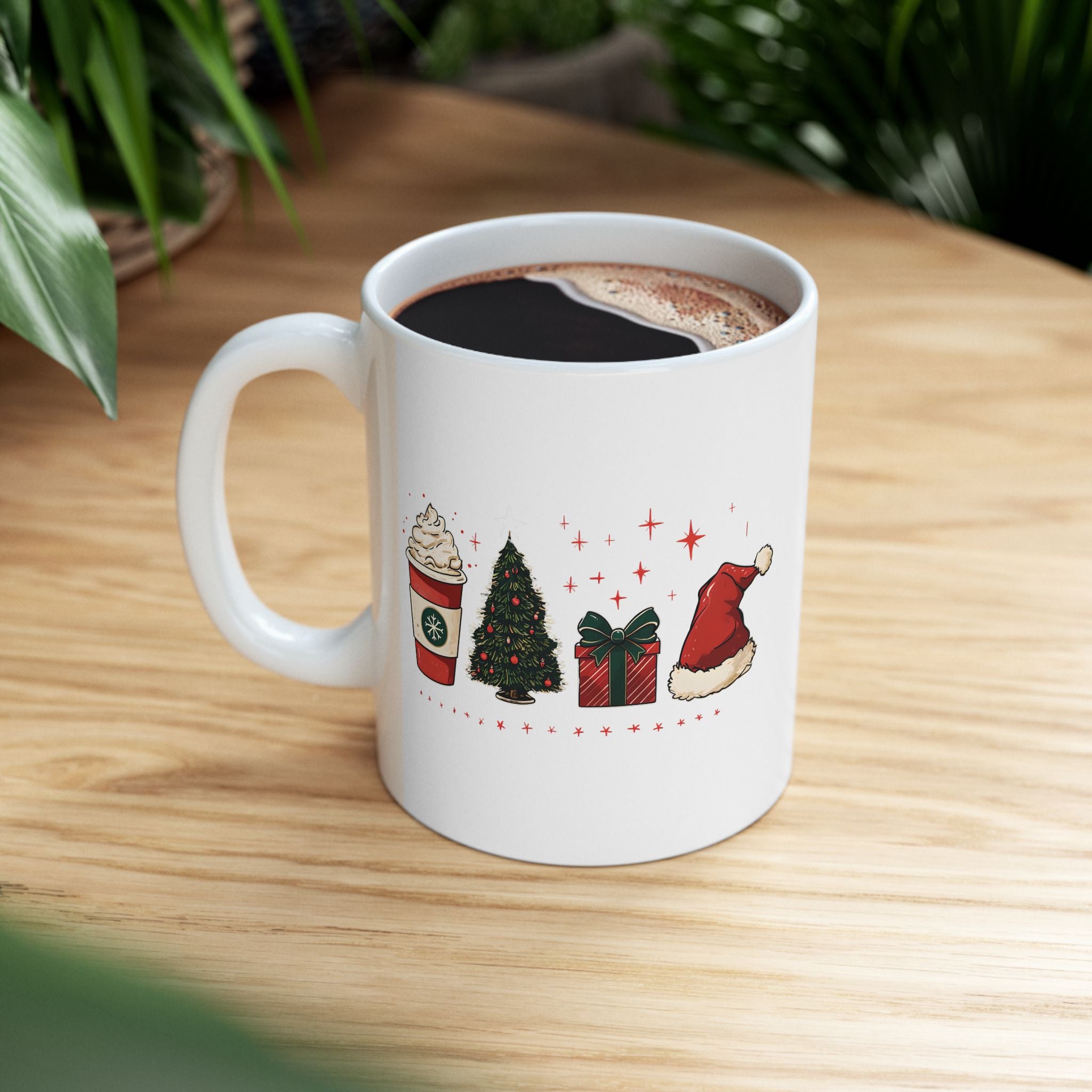 Christmas Coffee  Mug — Holiday Santa Hat Latte Ceramic Mug (11oz & 15oz)